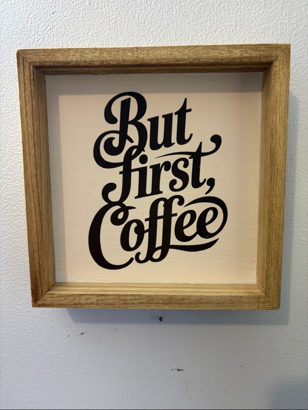 But First, Coffee Framed Wall Sign - Black on Cream